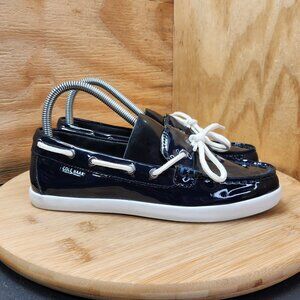 Cole Haan Womens Nantucket Camp Moccasins Blue Leather Boat Shoes Size 6.5